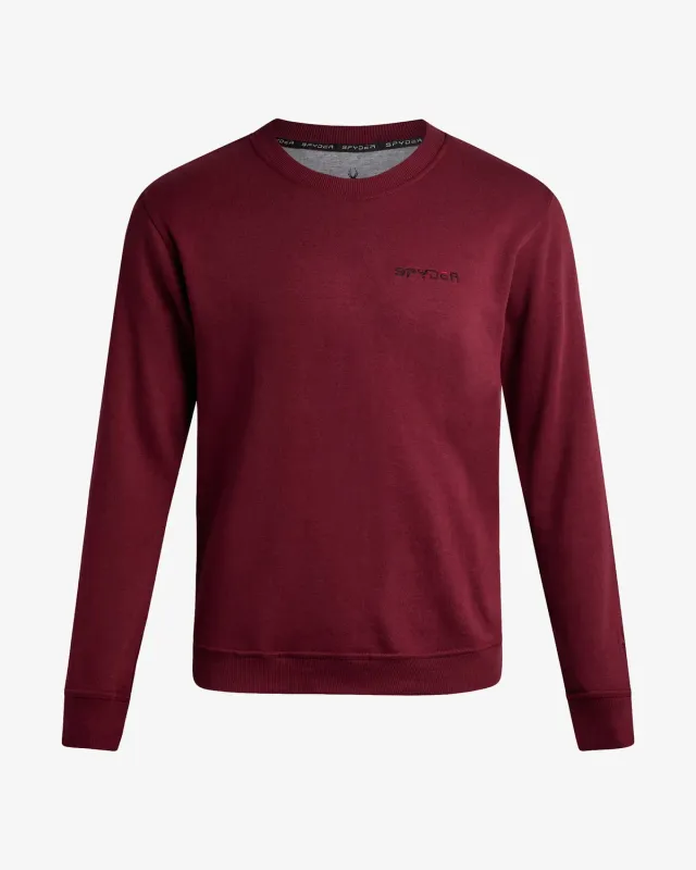 Spyder Fleece Crew genser herre mahogni bomull