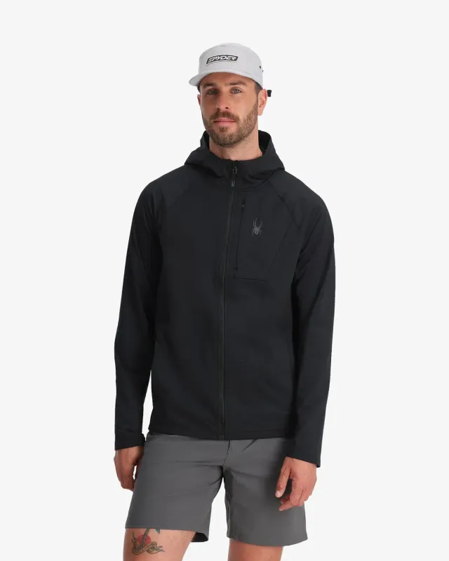 Spyder GridWeb fleece-hoodie svart lett isolasjon