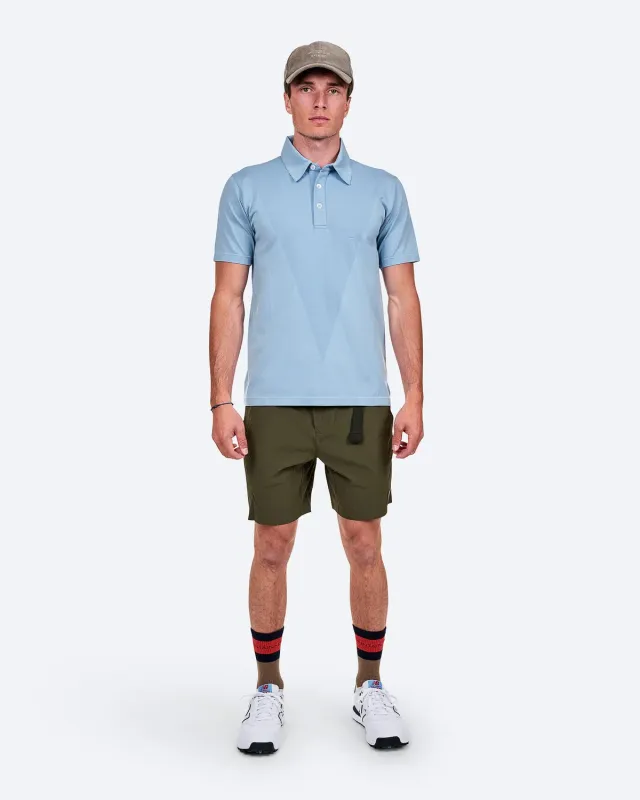 The Mountain Studio Q-5 Two Tone piké Dusty Blue stretch