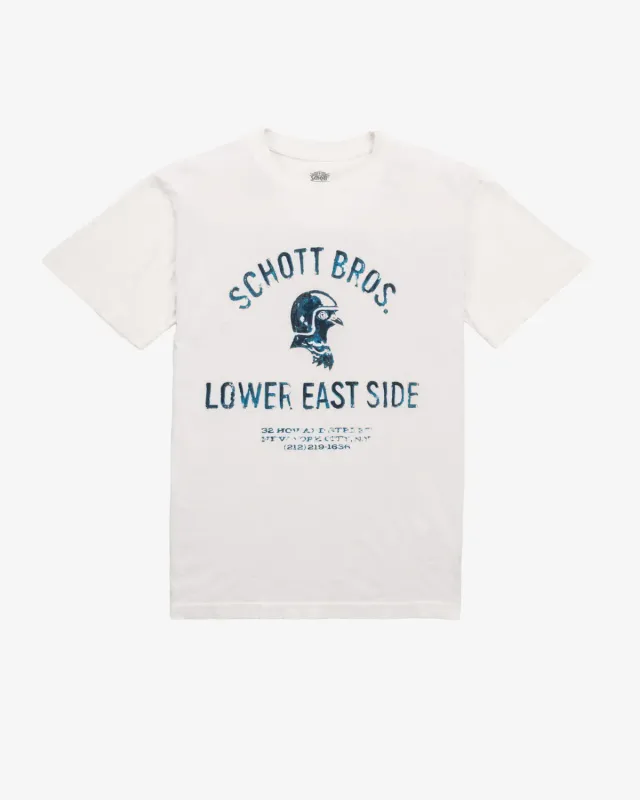 Schott NYC TNY56 t-skjorte off white lett bomull