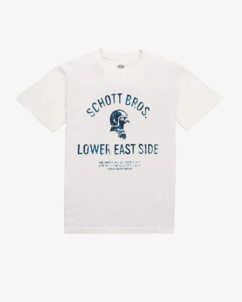 Schott NYC TNY56 t-skjorte off white lett bomull