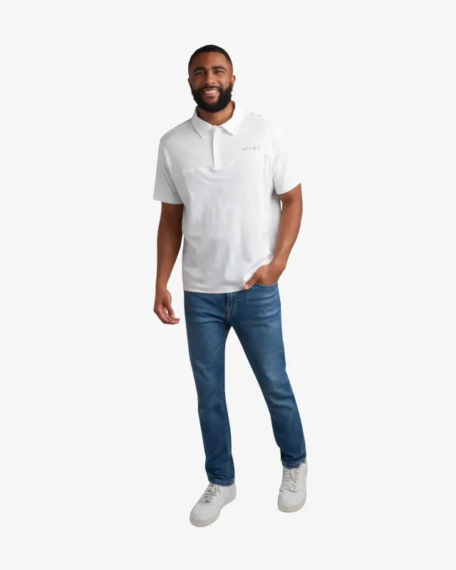 Spyder Interlock polo herre hvit kortermet