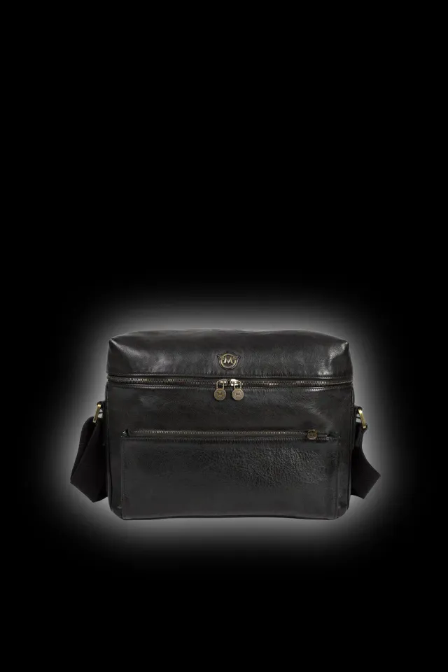 Matchless Military Postman skulderveske sort nubuk