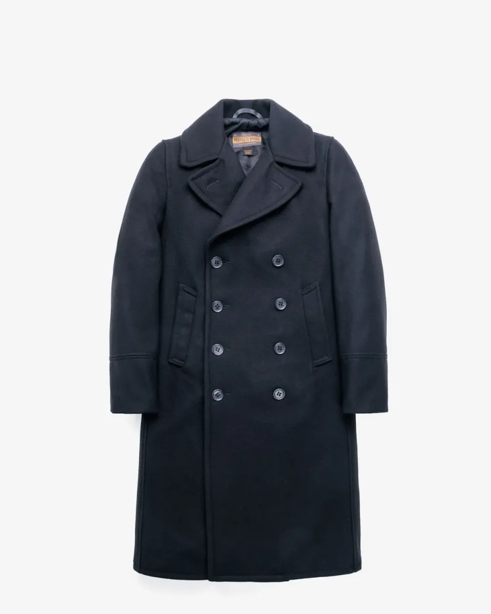 Schott NYC 790 kåpe navy ull lang offiser