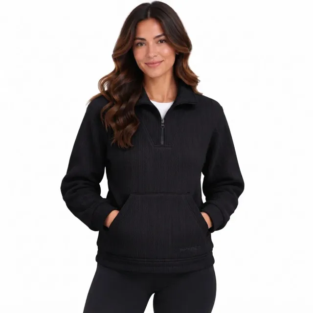 Spyder Chenille Fleece Quarter-Zip fleecegenser svart dame