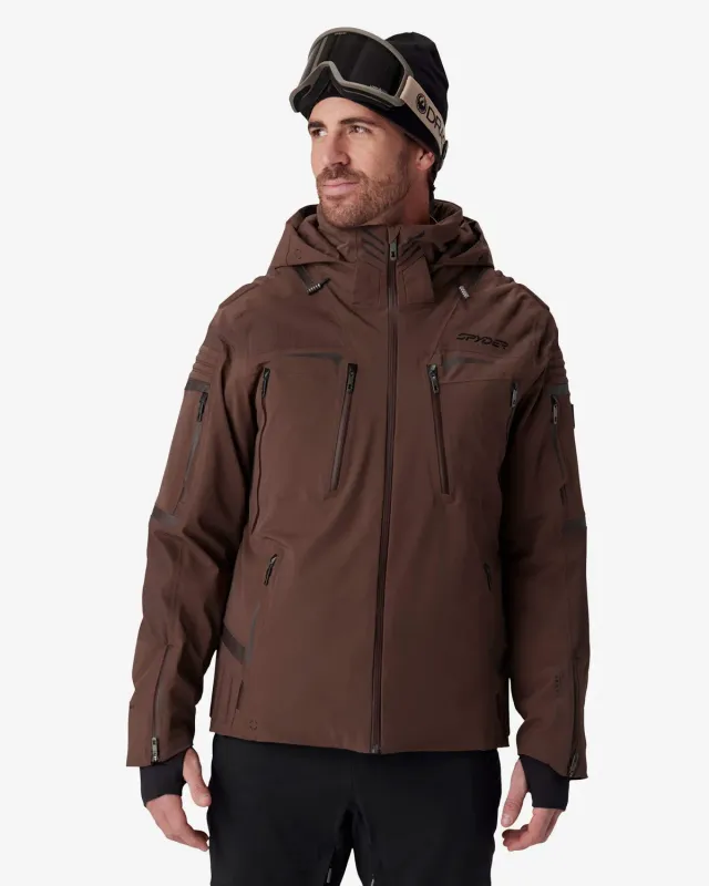 Spyder Pinnacle skijakke Mocha teknisk