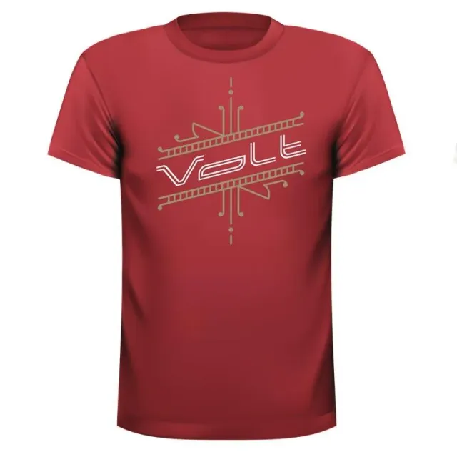 VoltHeat Logo Gear Retro Red t-skjorte rød bomull