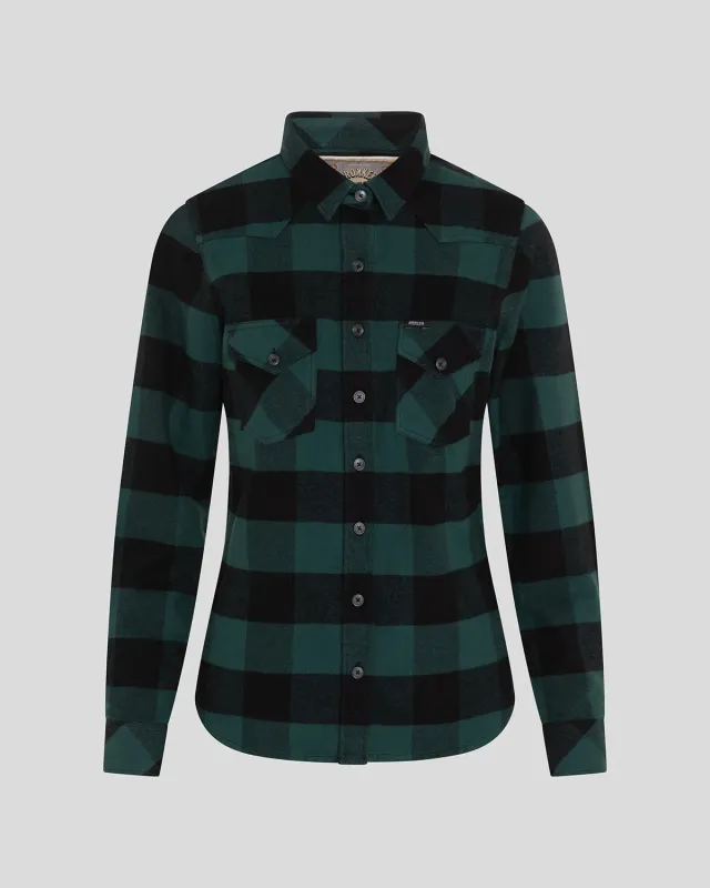 Rokker Denver skjorte dame grønn/svart flanell