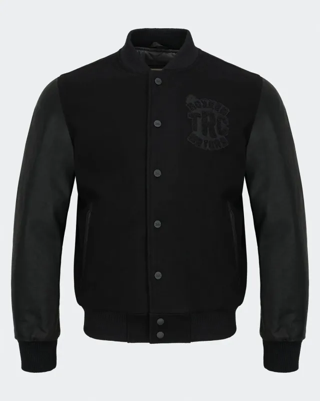 Rokker College Jacket MC-jakke svart ull