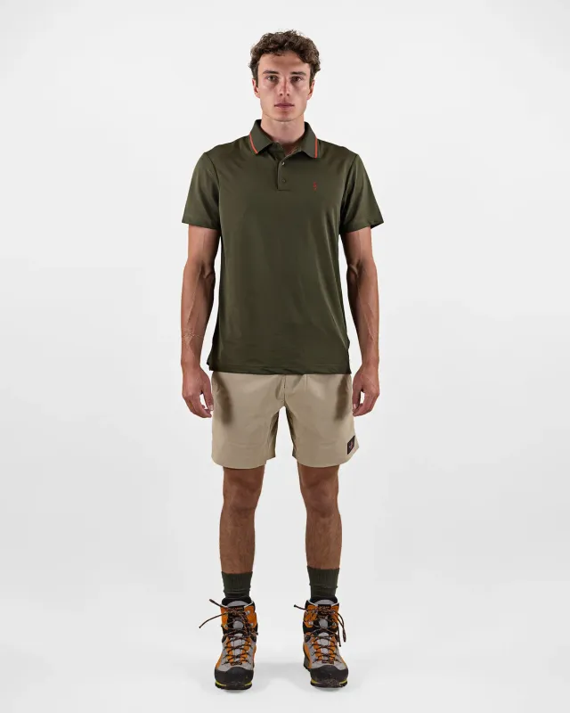 The Mountain Studio Q-4 poloskjorte Forest Green hurtigtørkende