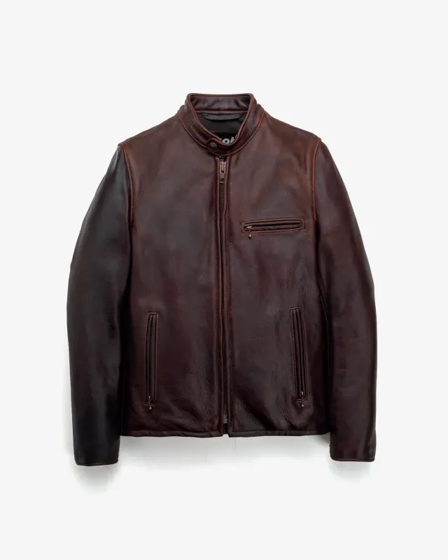 Schott NYC 550 café skinnjakke brandy kuskinn