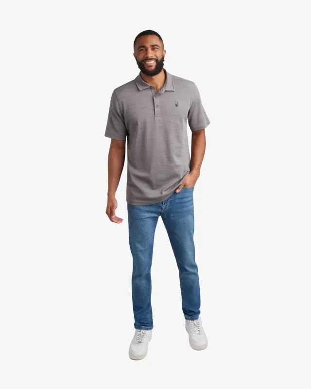 Spyder Tech polo herre heather gray UPF30