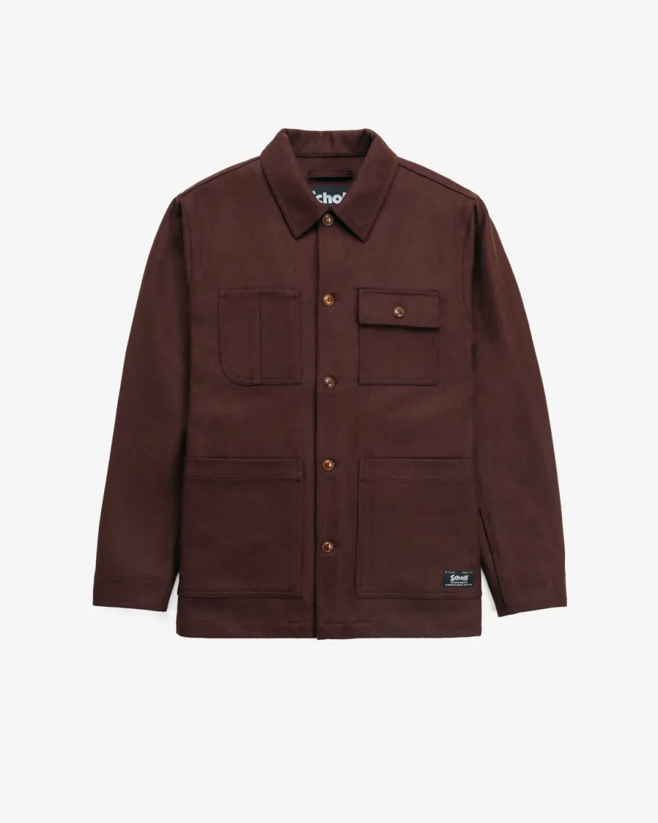 Schott NYC 7515 arbeidsjakke ullblanding brun