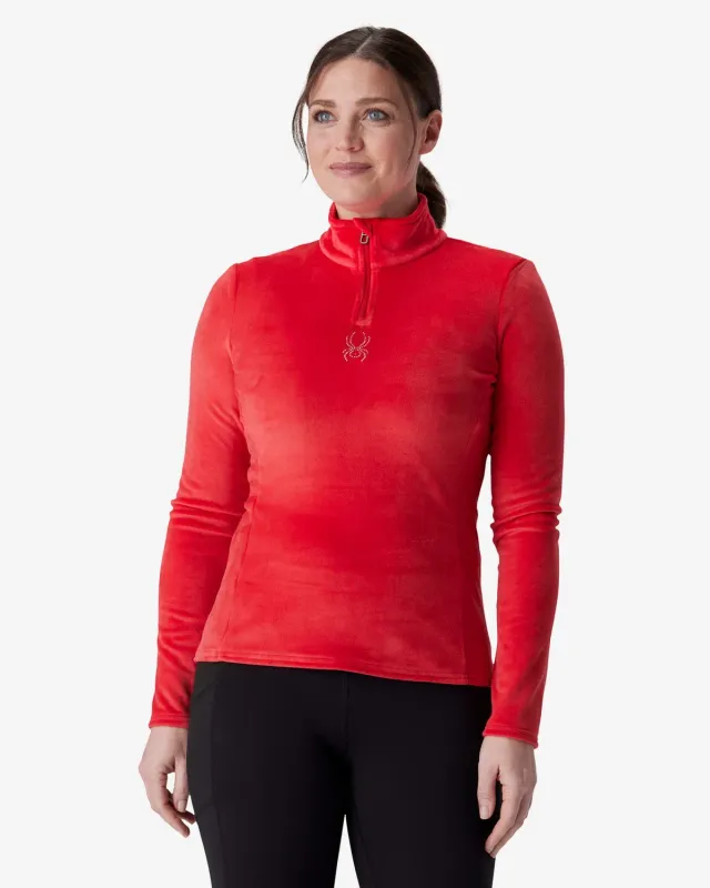 Spyder Shimmer Bug half-zip dame spyder red – fleece