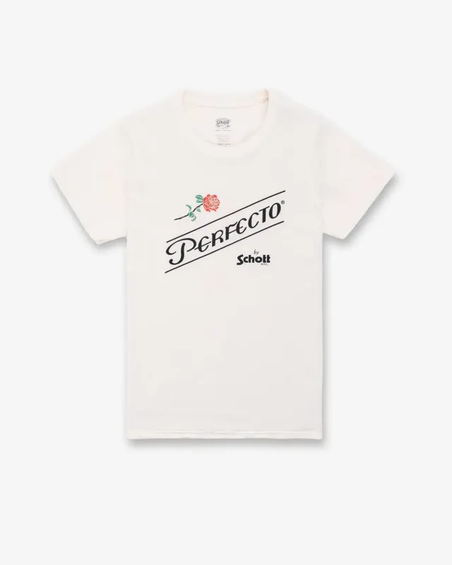 Schott NYC TPERFW t-skjorte offwhite dame