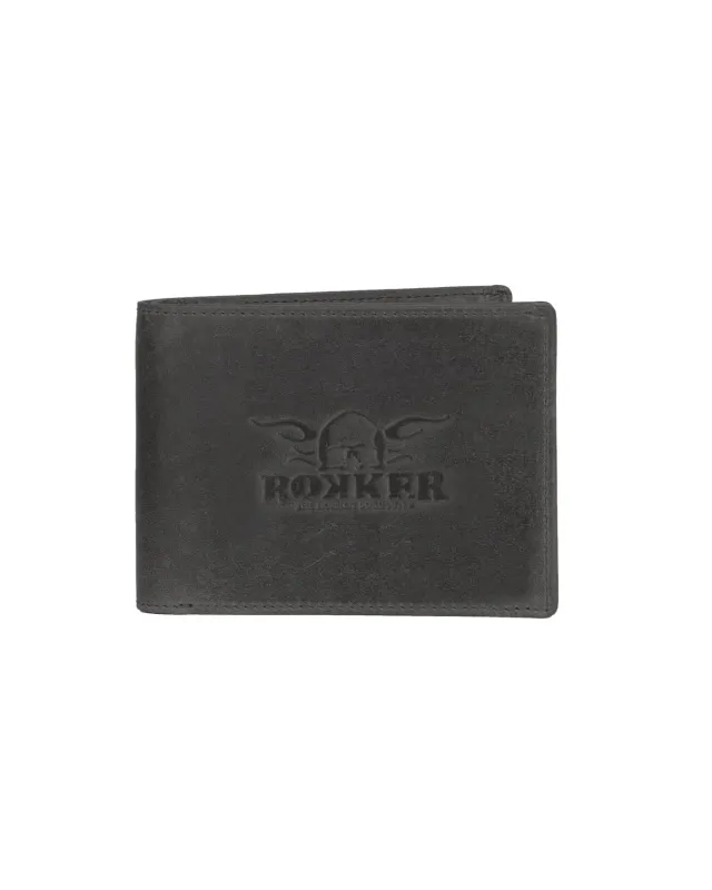 Rokker Traveler Wallet Black lommebok svart skinn