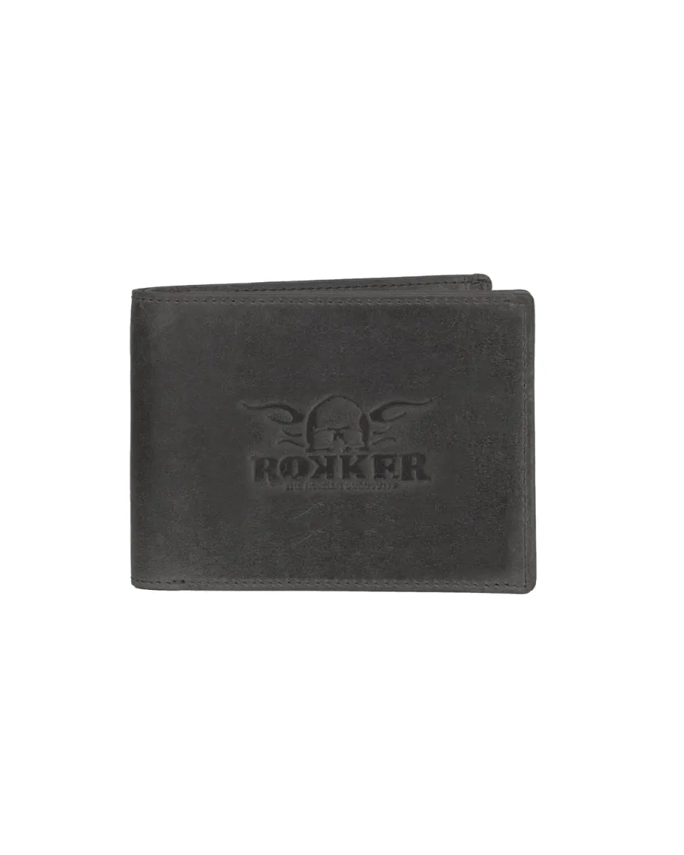 Rokker Traveler Wallet Black lommebok svart skinn