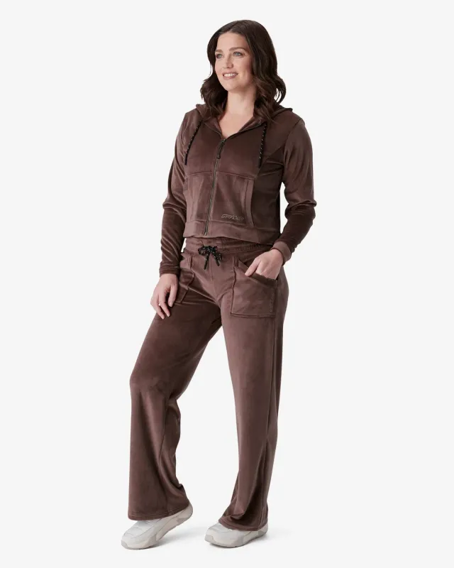 Spyder Shimmer velurbukse dame mocha vid