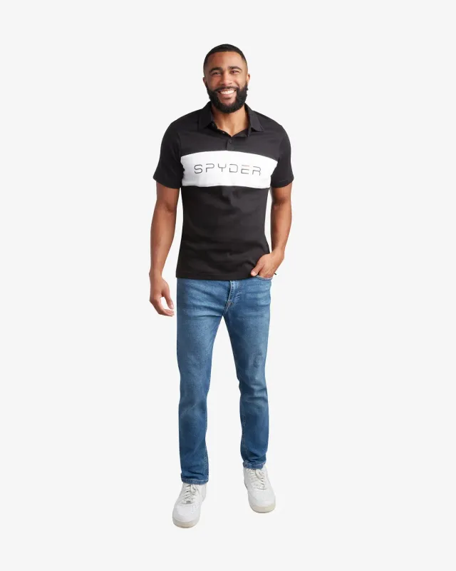 Spyder Color Block polo svart bomullsblanding