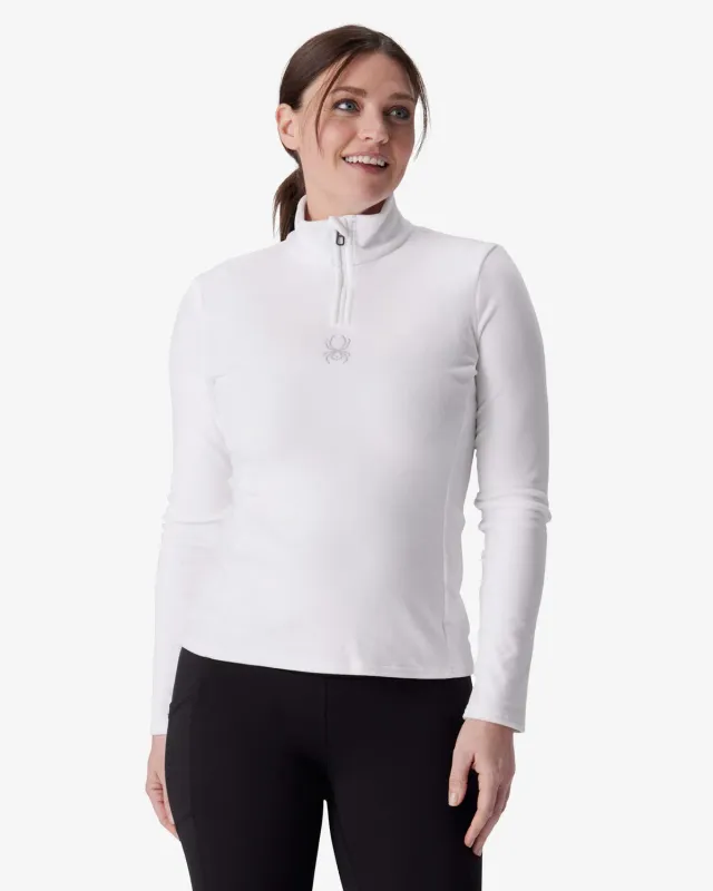 Spyder Shimmer Bug fleece hvit halv zip dame