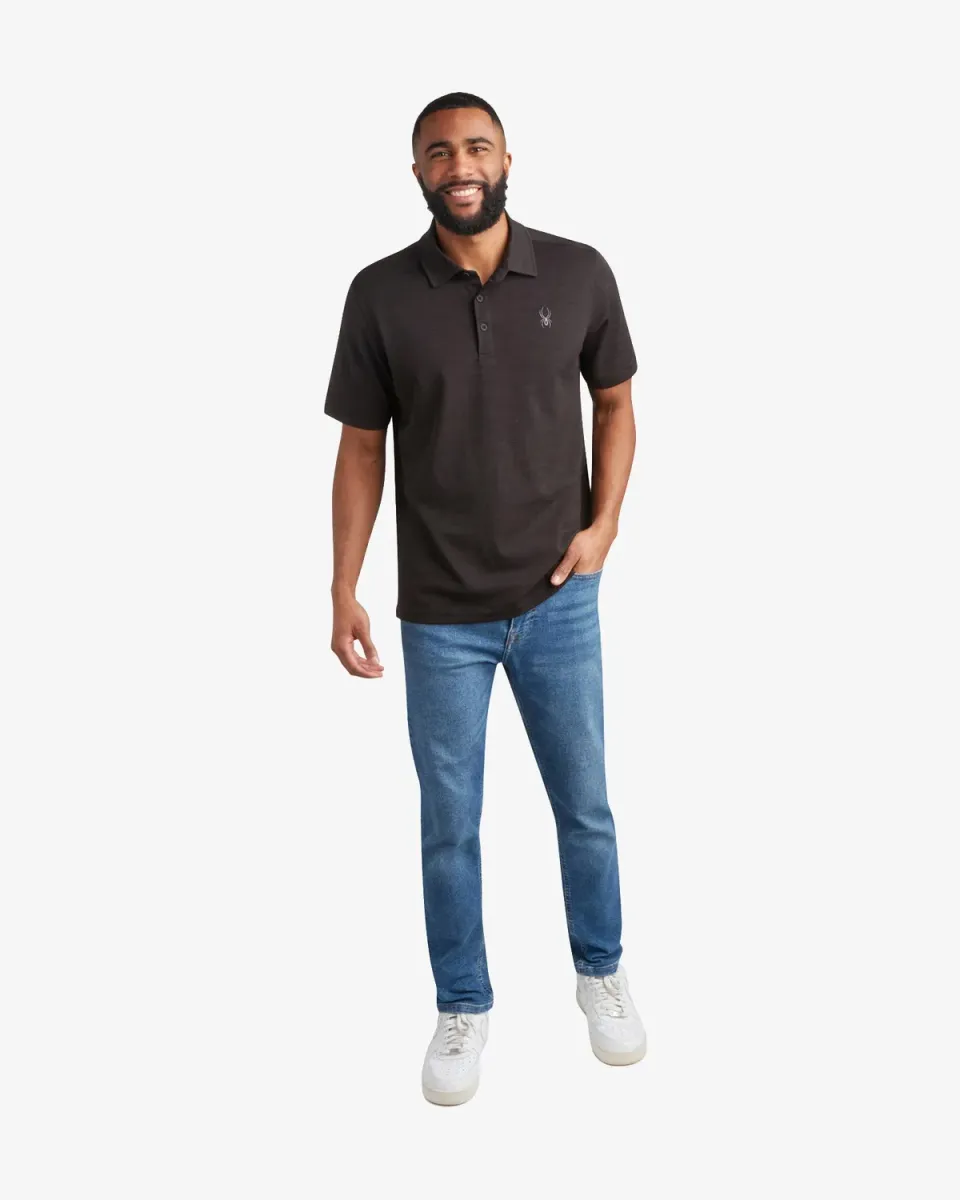 Spyder Tech polo herre svart kortermet UPF30+