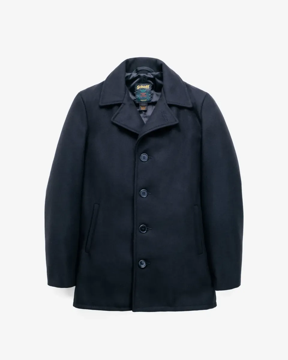 Schott NYC 709 ullkåpe navy ullblanding