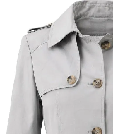 Windfield Kimi trenchcoat stone bomull
