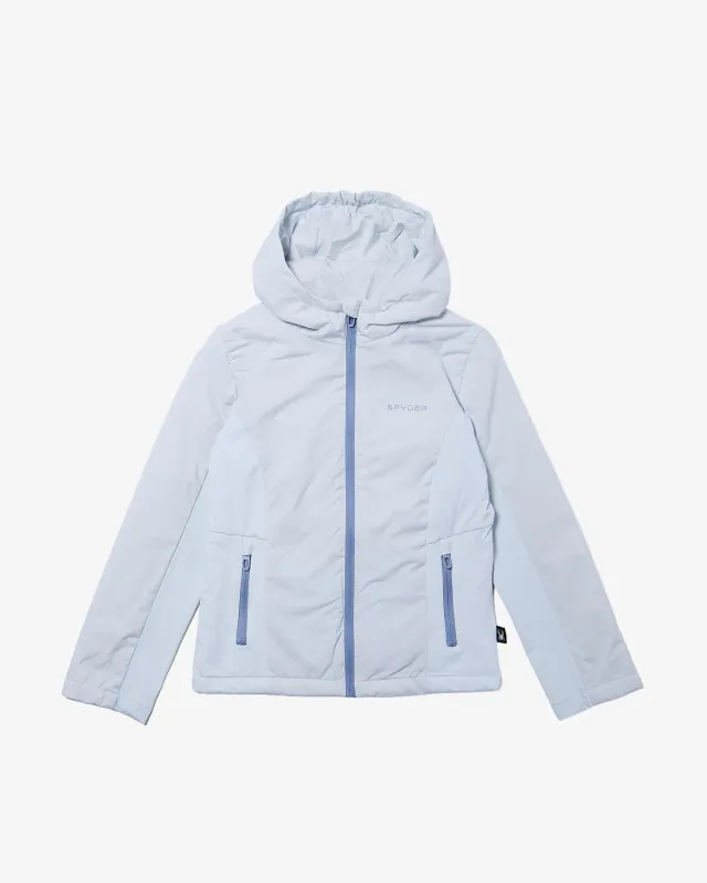 Spyderlite fleecejakke jente ash blue lett isolert