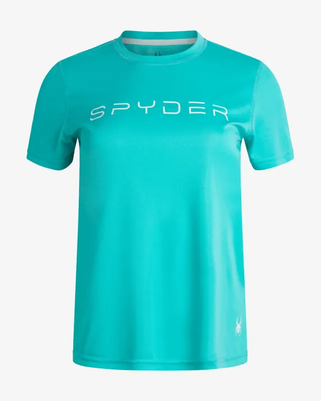 Spyder t-skjorte dame akvamarin UPF 50+ kort erm