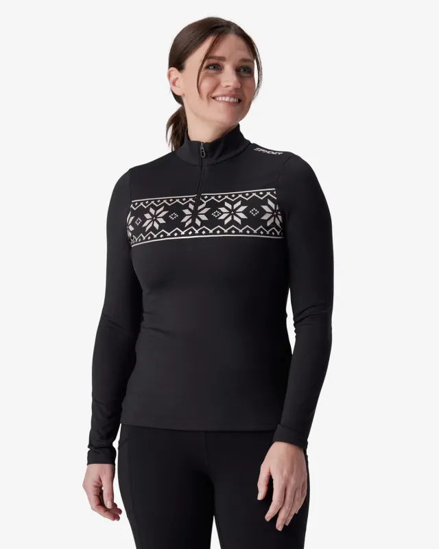 Spyder Vivid quarter zip baselayer dame svart fukttransporterende