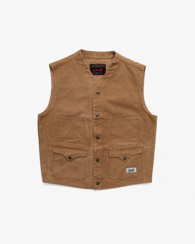 Schott NYC 8601V arbeidsvest khaki canvas