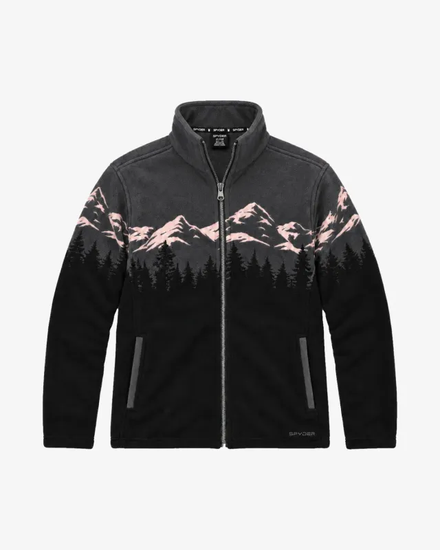 Spyder Print Sherpa fleecejakke Black mønstret
