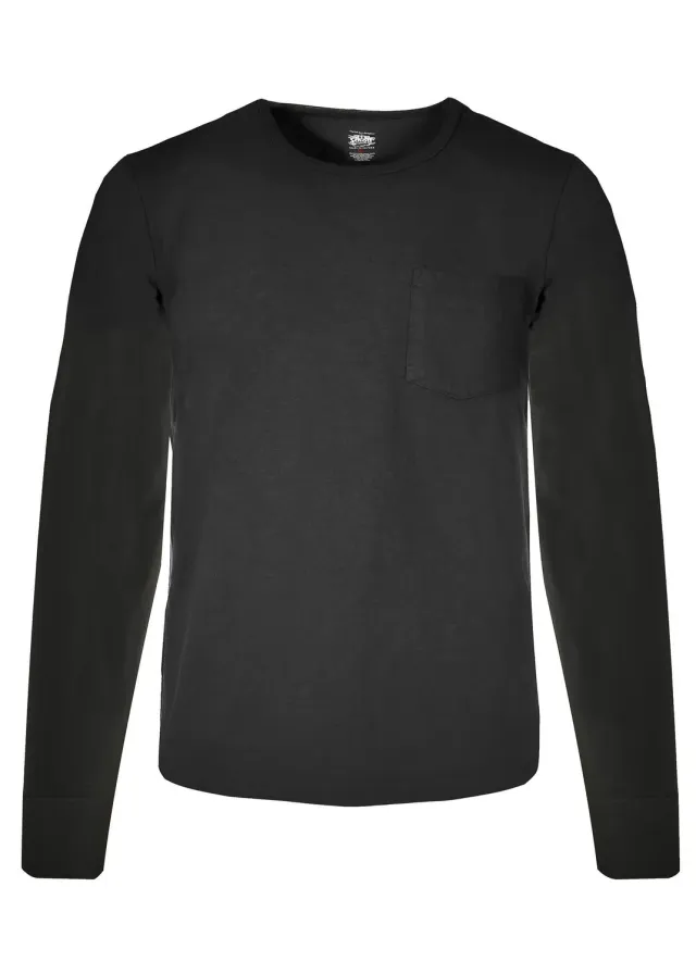 Schott NYC LS2 T-skjorte svart – langermet bomull