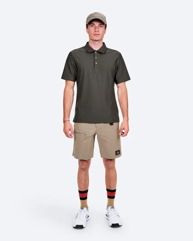 The Mountain Studio Q-11 poloskjorte Peat stretch