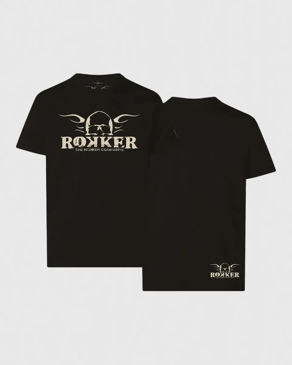 Rokker Logo T-Shirt t-skjorte svart bomull