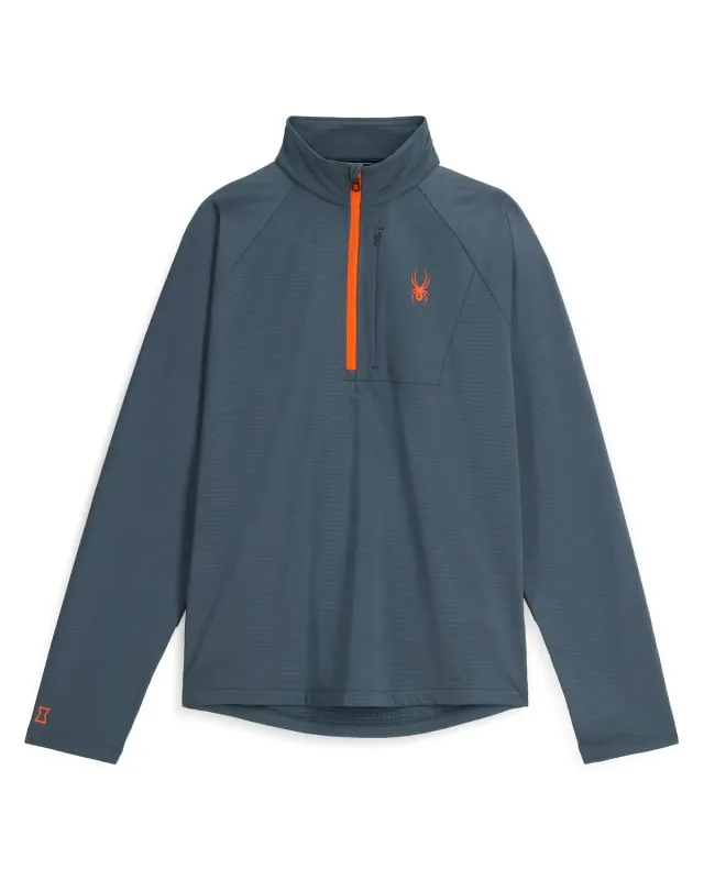 Spyder GridWeb fleece herre slate blue halv glidelås