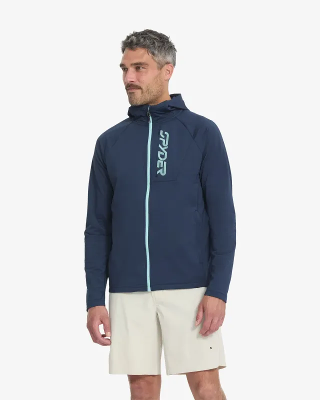 Spyder GridWeb fleece hettegenser True Navy pustende