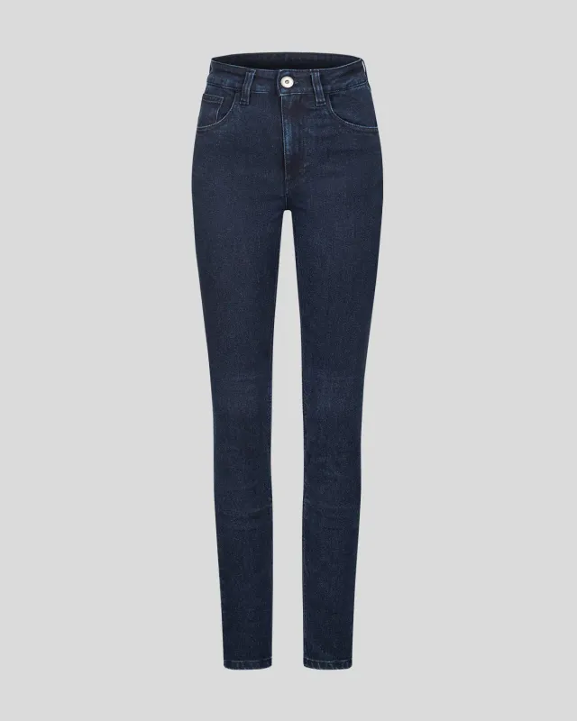 Rokker Rokkertech MC-jeans dame mørkeblå high-waist
