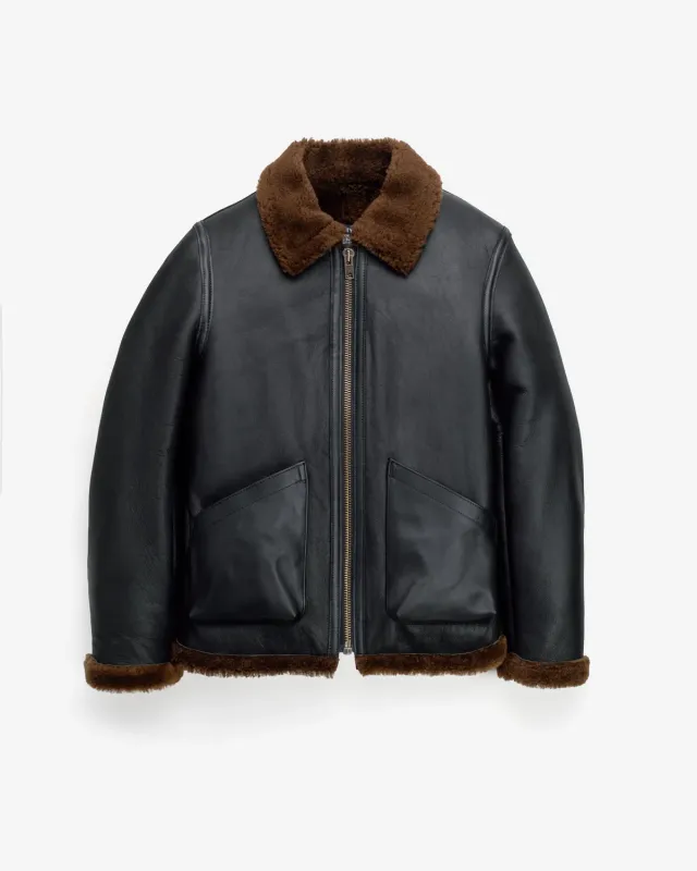 Schott NYC 266S saueskinnsjakke svart varm