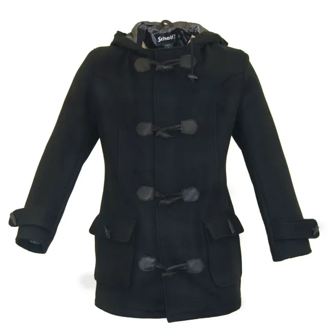 Schott NYC D742W duffelcoat brun ull hette dame