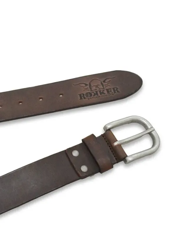 Rokker Oakland Belt Ranger Brown skinnbelte 95 cm brunt