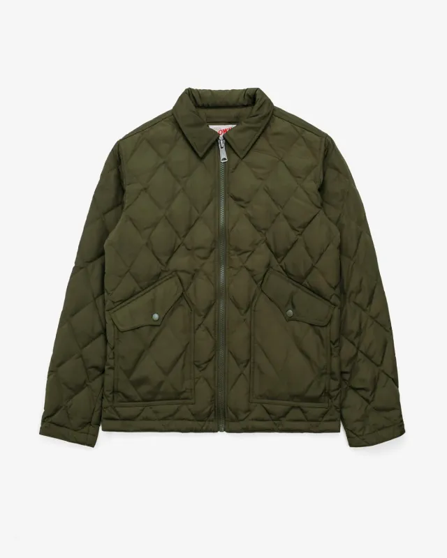 Schott NYC 9626D quiltet skjortejakke olivengrønn dun