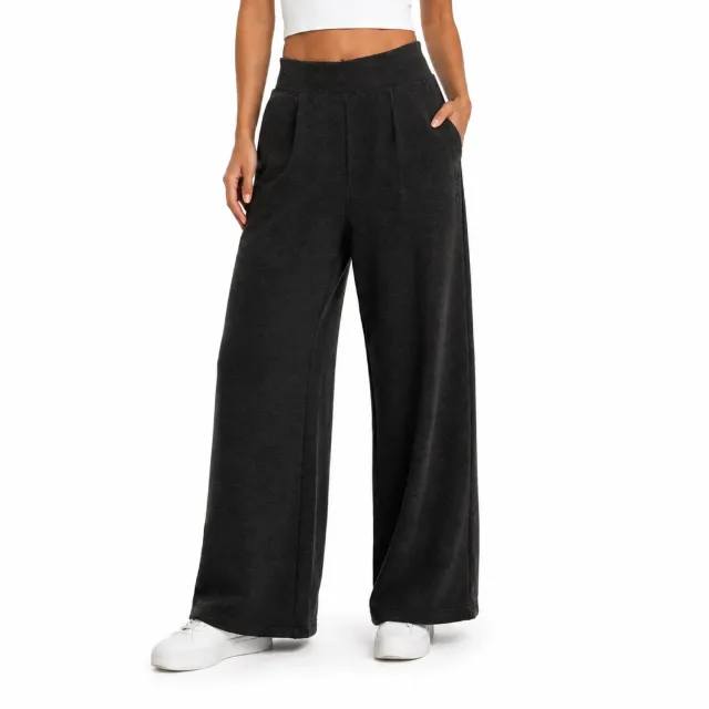 Spyder Corduroy Fleece Wide-Leg bukse dame svart myk