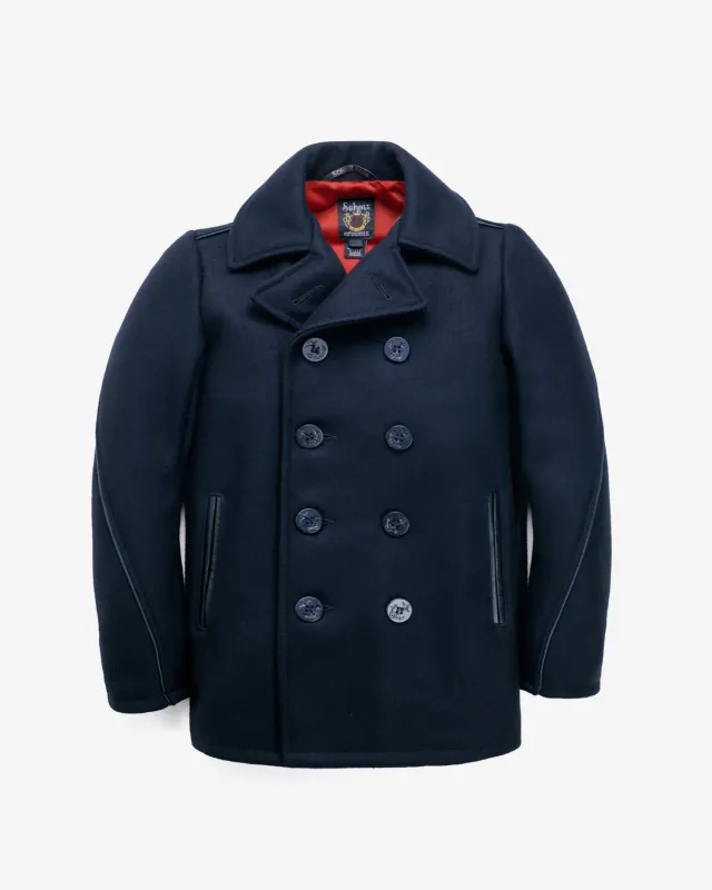 Schott NYC 740C peacoat marine – ull og skinn