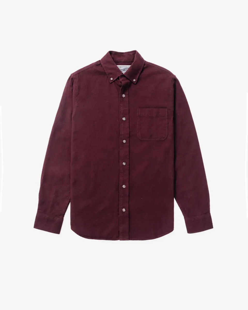Schott NYC SH2120 flanellskjorte burgunder bomull