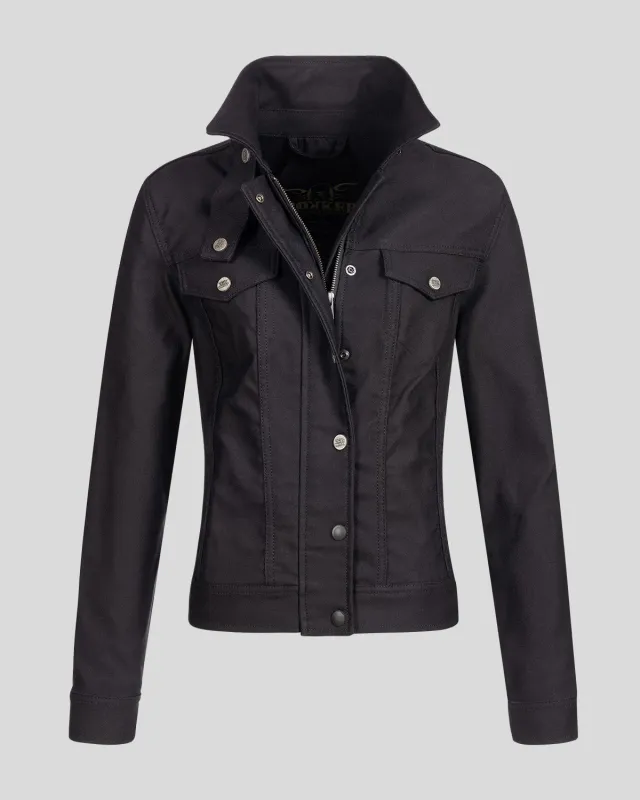 Rokker Black Jack Lady Short jakke 3XL svart vindtett