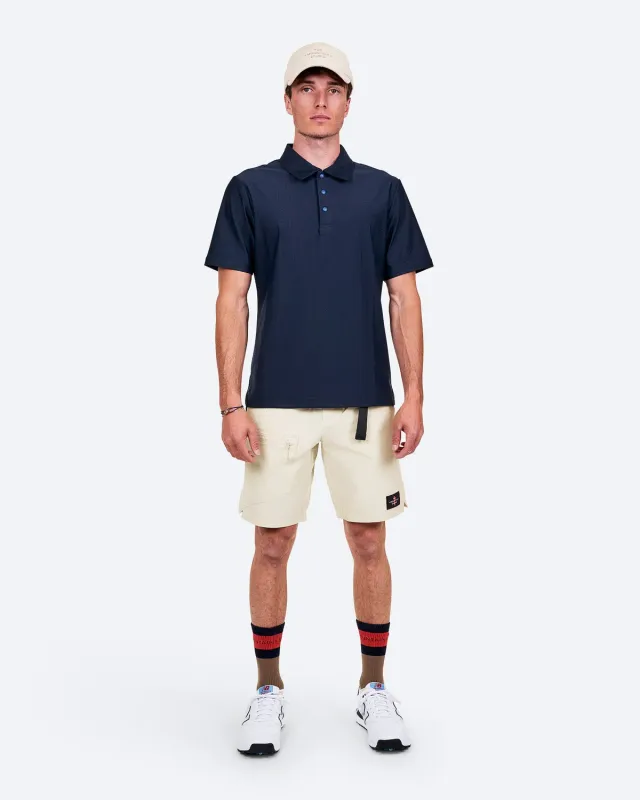 The Mountain Studio Q-11 poloskjorte Sky Captain golf stretch