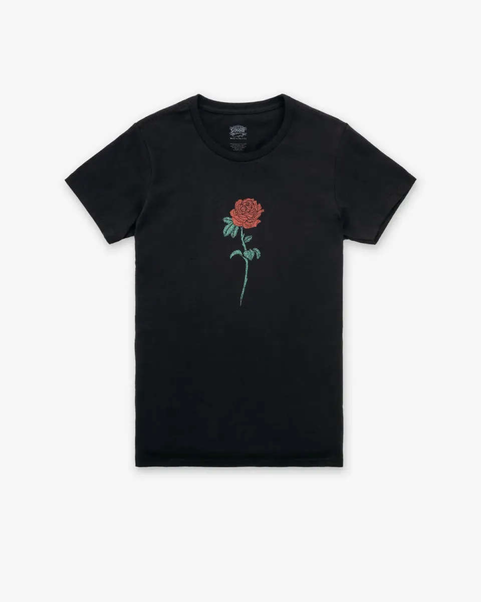 Schott NYC TROSE1 Rose t-skjorte svart dame bomull