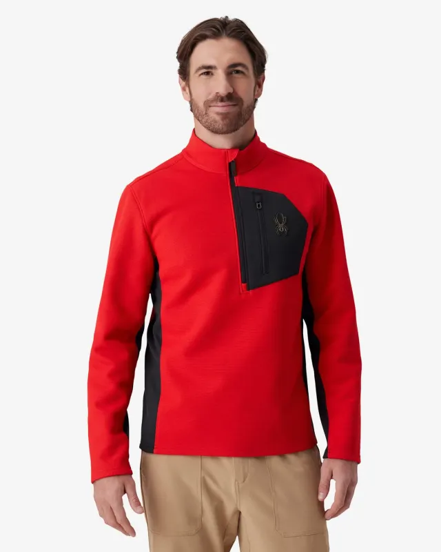 Spyder Bandit Sweater Fleece Quarter Zip rød