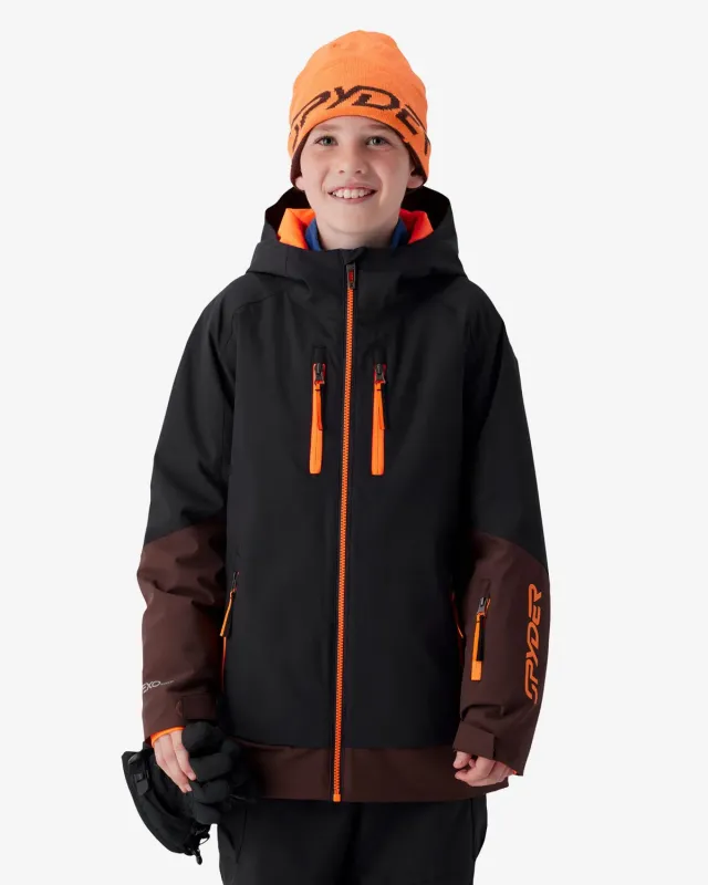 Spyder Davos skijakke gutt mocha vanntett 10K